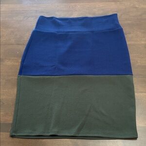 Lularoe Blue and Green Women's Pencil Skirt